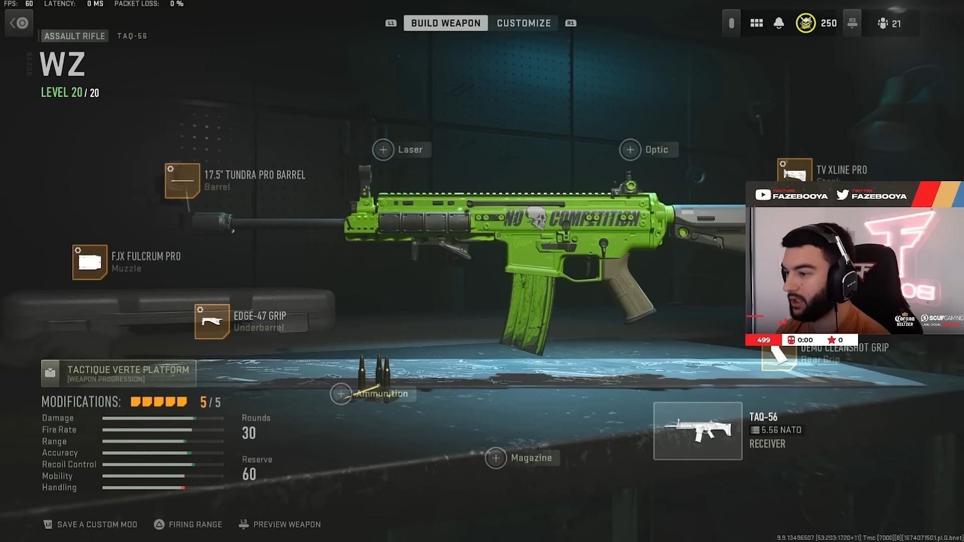 CDL TAQ-56 loadout for Warzone 2 Season 1 Reloaded (Image via Activision and YouTube/FaZe Booya)