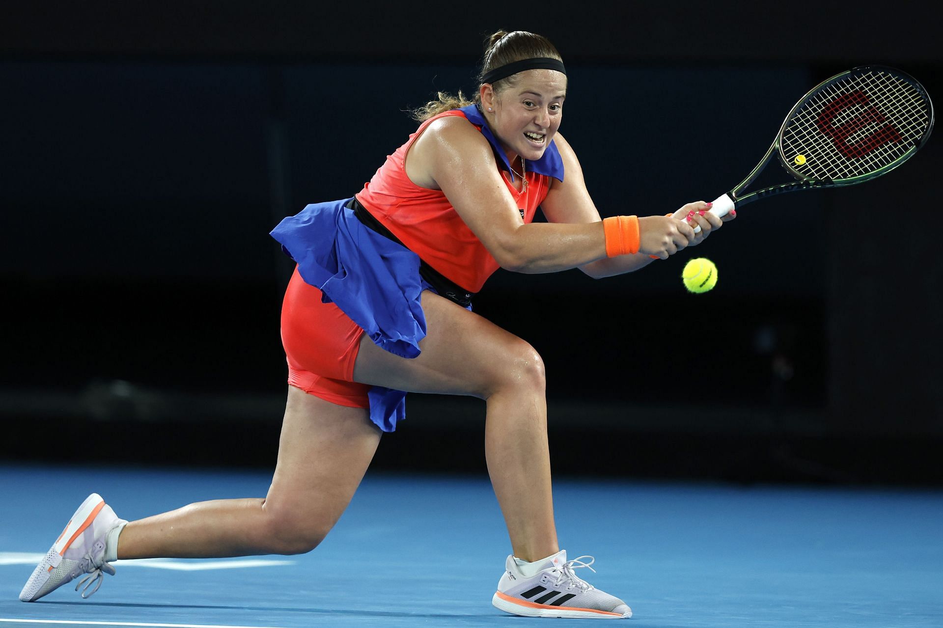 Jelena Ostapenko in action at the 2023 Australian Open