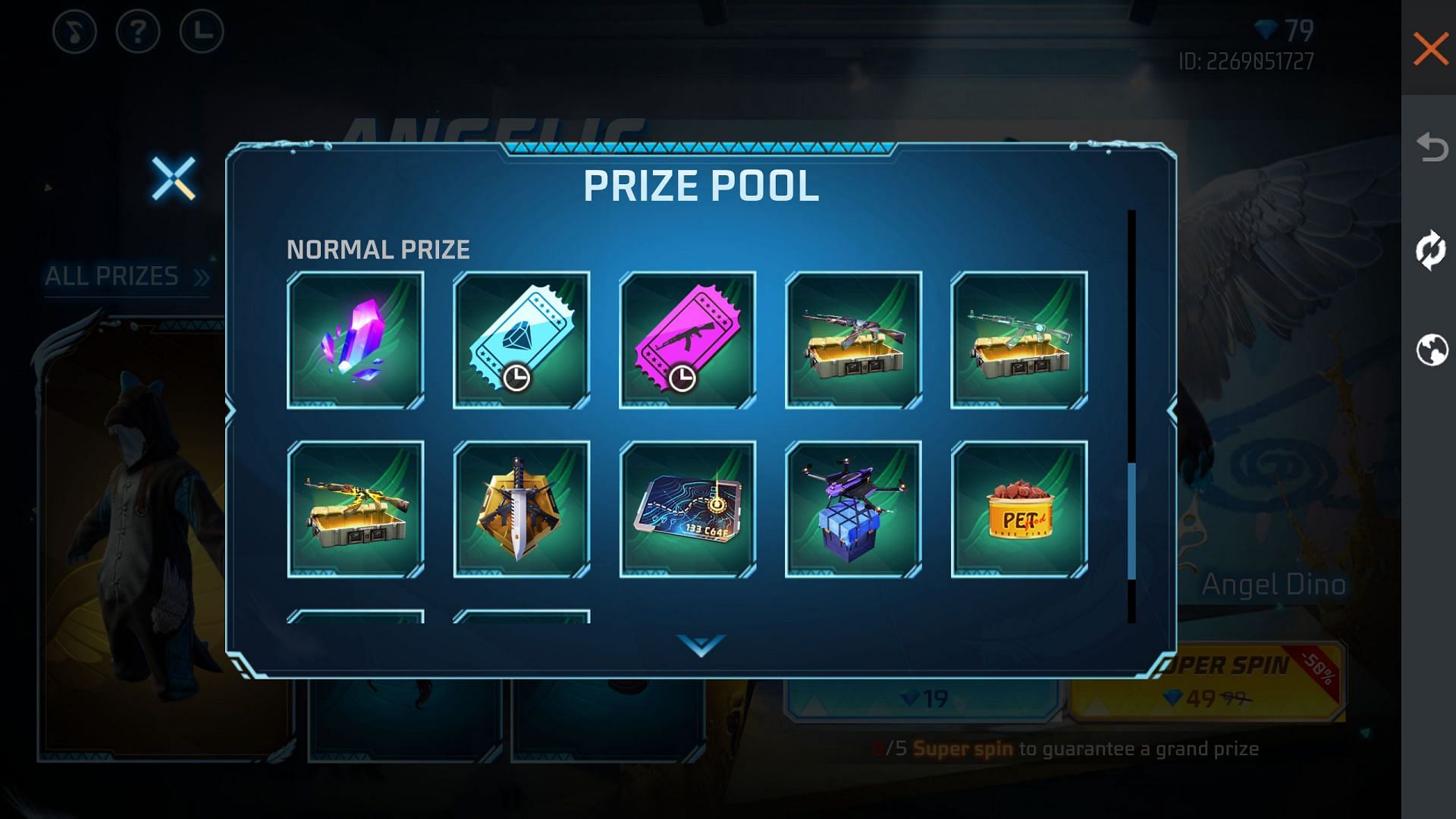 Normal prizes for the ongoing event (Image via Garena)