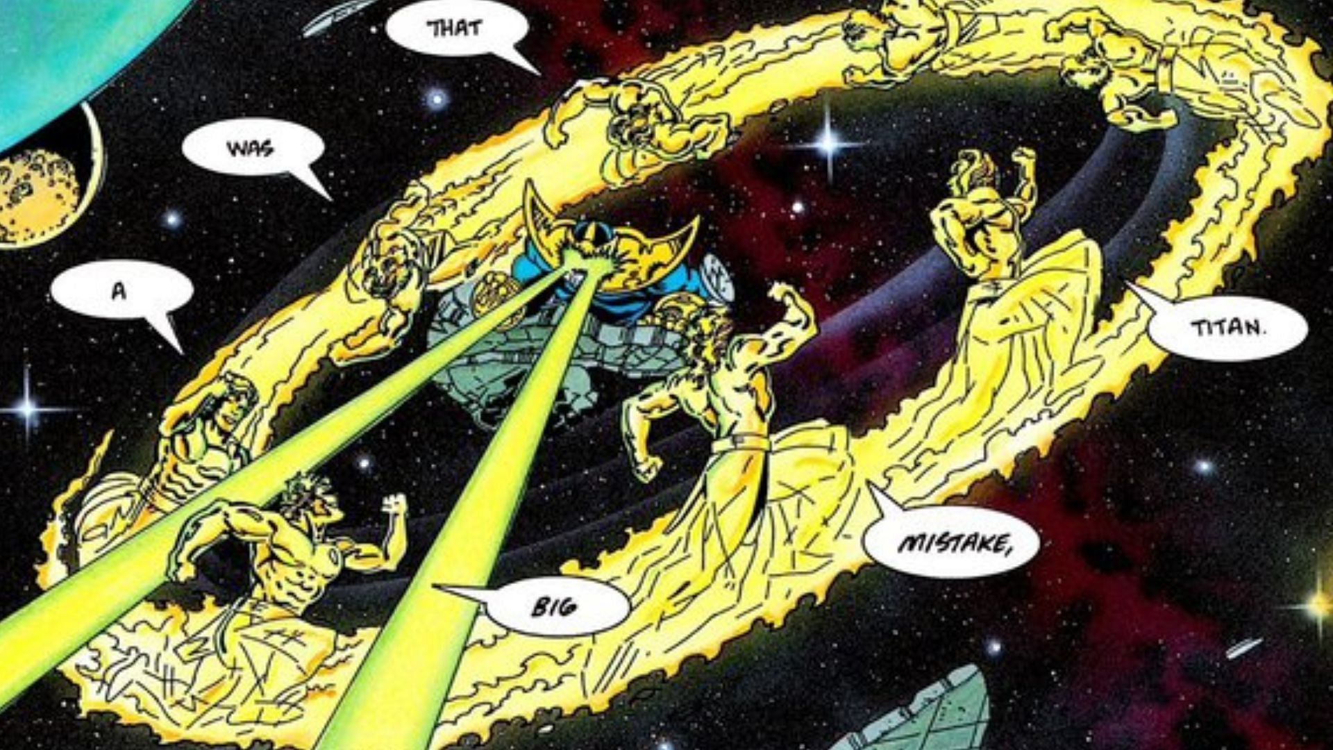 The Mad Titan fights the Runner (Image via Marvel Comics)