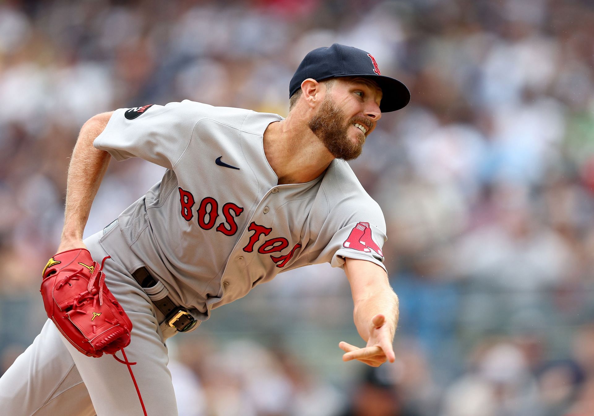 Chris Sale #41 of the Boston Red Sox delivers a pitch