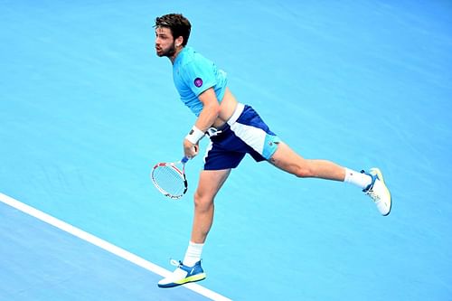 Cameron Norrie in action at the ASB Classic