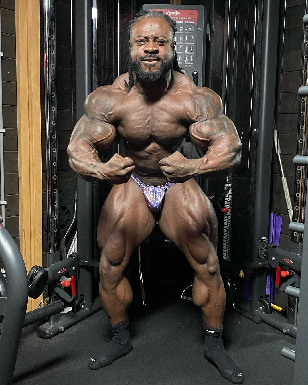 IFBB Professional Bodybuilder and sponsored athlete from Ghana, William Bonac, who finished second in the 2022 Arnold Classic shows off his massive physique ahead of the 2023 Arnold Classic (Image via Instagram/@william_bonac)