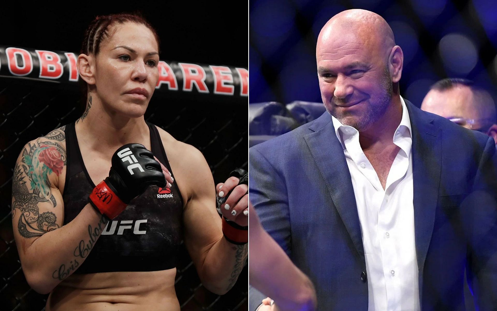 Cris Cyborg (Left), and Dana White (Right)