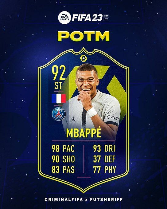 Fifa 23 Kylian Mbappe Potm Card Stats Get Leaked Online