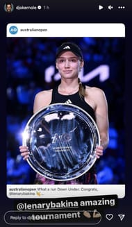 The Serb also lauded Rybakina for having an excellent tournament.