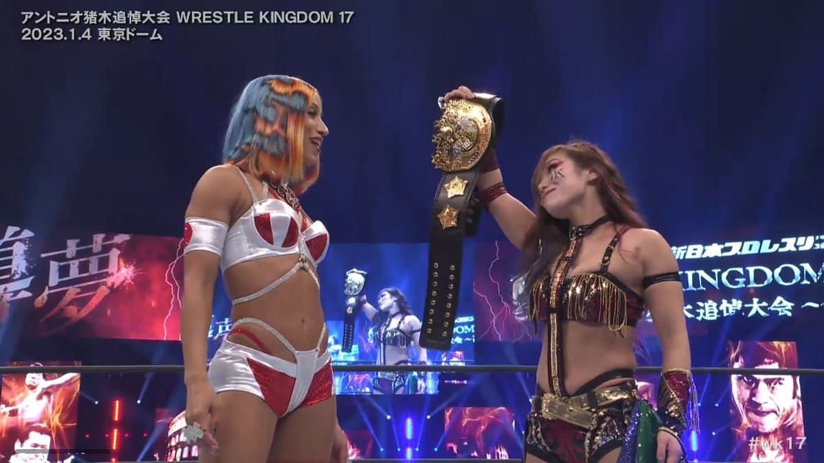 Sasha Banks and KAIRI had a confrontation at Wrestle Kingdom 17!