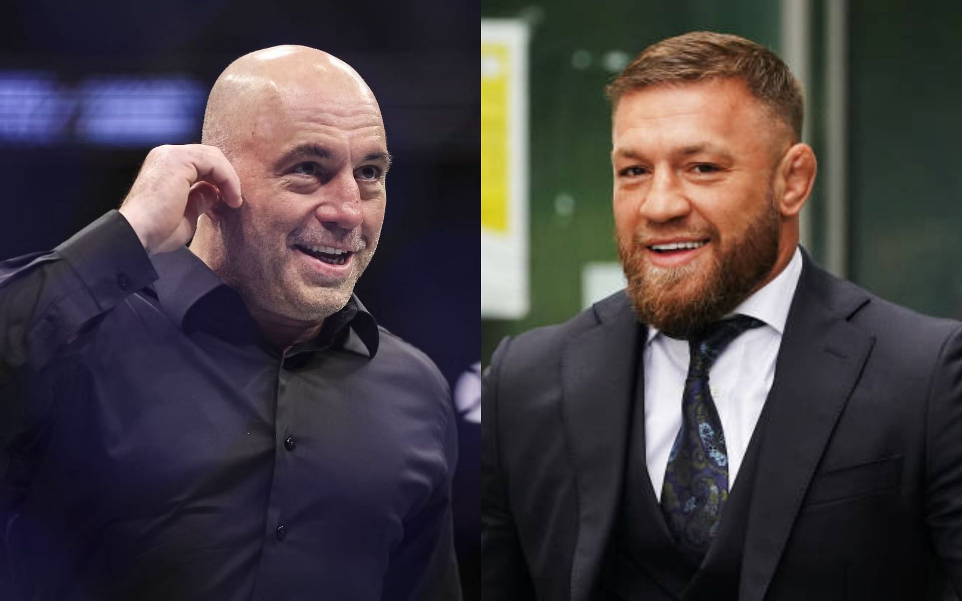 Joe Rogan (left) and Conor McGregor (right)