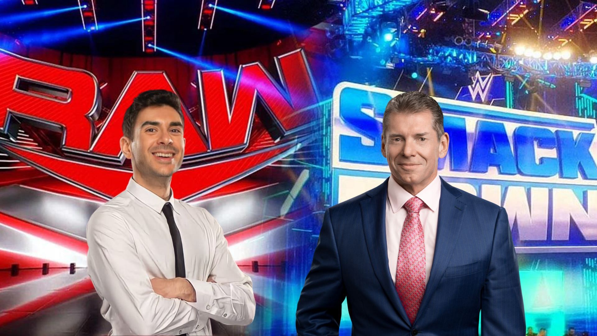 Tony Khan (left); Vince McMahon (right)