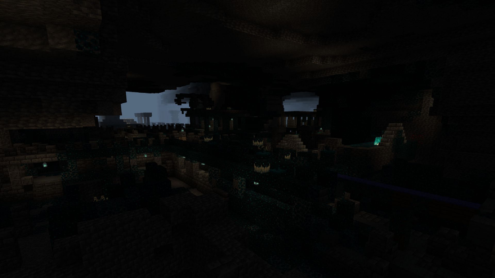 One of the many ancient cities this seed provides (Image via Mojang)