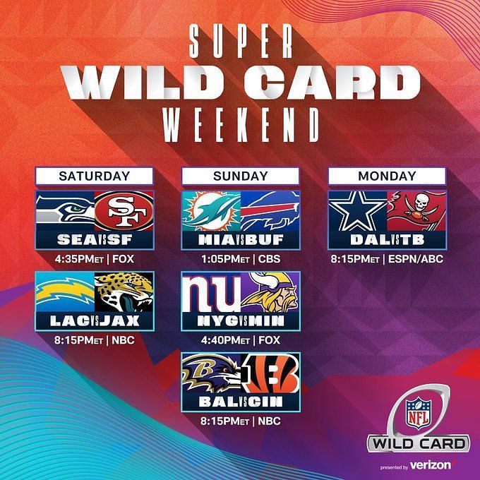 nfc wild card weekend schedule