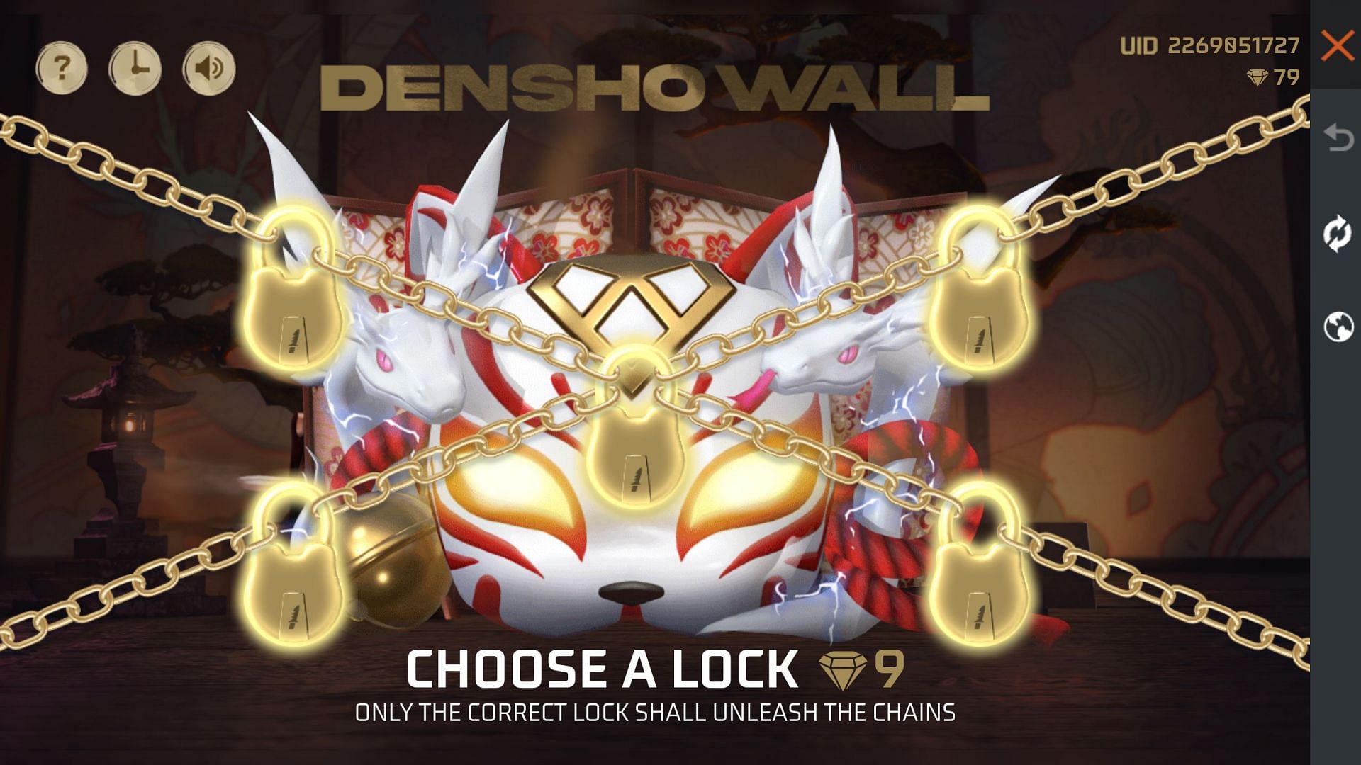 You can choose the first lock for 9 diamonds (Image via Garena)