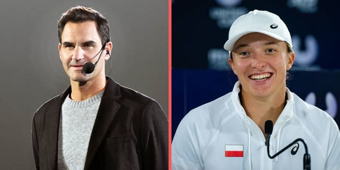 Roger Federer approves Iga Swiatek's around-the-net hot shot, calls it "crazy"