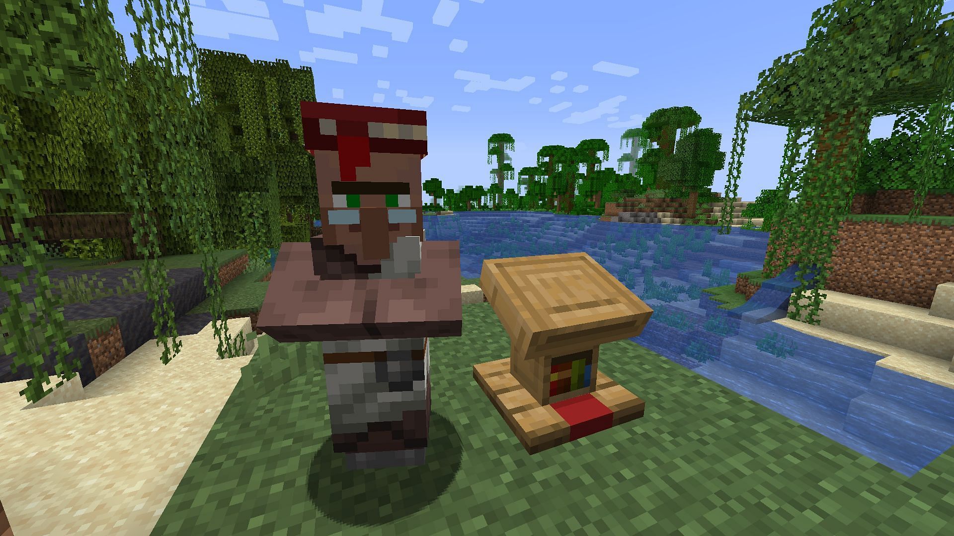 Librarian villagers are the best mob to obtain looting enchantment from in Minecraft (Image via Mojang)