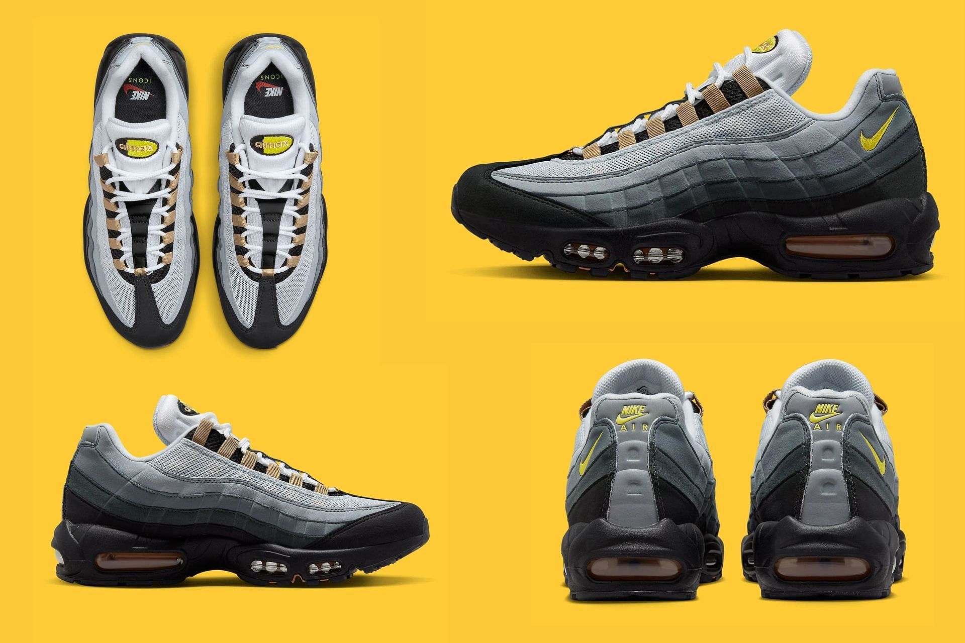 Here&#039;s a detailed look at the upcoming Air Max 95 Icons sneakers (Image via Sportskeeda)