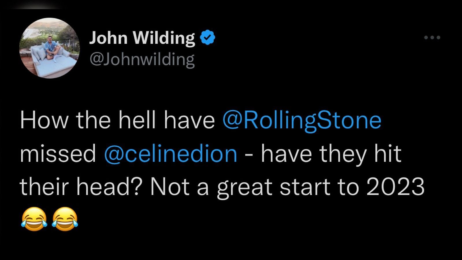 Screenshot of a Twitter user criticizing Rolling Stone&#039;s new list. ( (Image via @Johnwilding/Twitter)