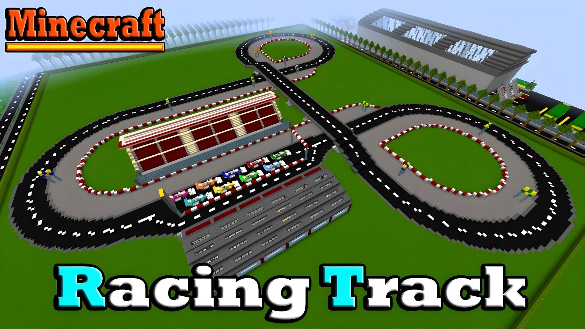 Minecraft race tracks are truly fun builds (Image via Youtube/iDonPower)