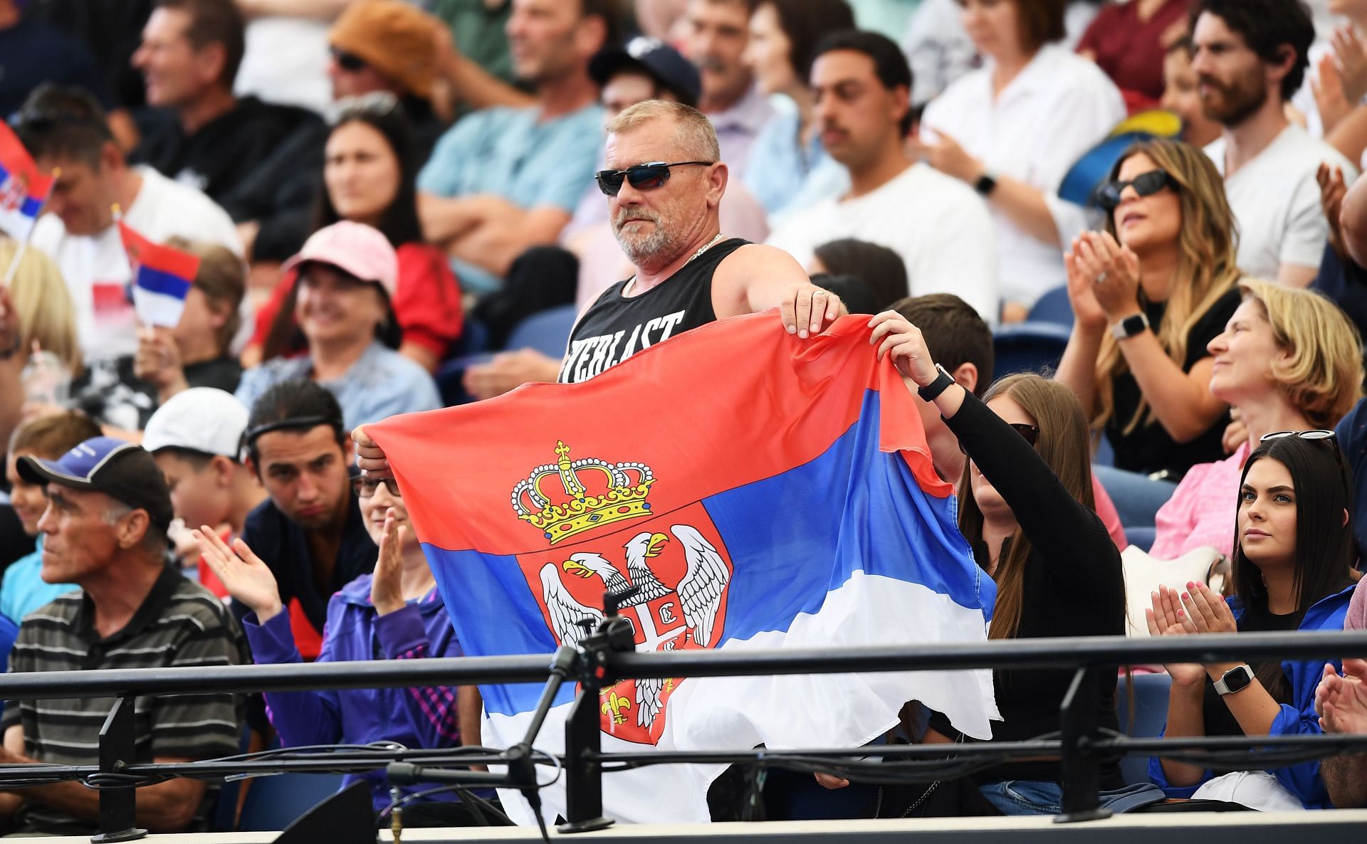 Fans cheer Djokovic on at the 2023 Adelaide International 1