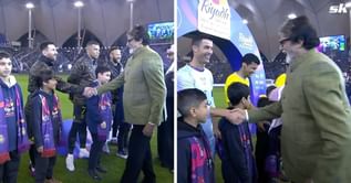Bollywood icon Amitabh Bachchan meets Lionel Messi and Cristiano Ronaldo ahead of their friendly match, pictures go viral