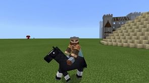 Minecraft player creates a grappling hook using the new ride command