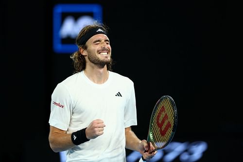 Stefanos Tsitsipas pictured at the 2023 Australian Open - Day 9.