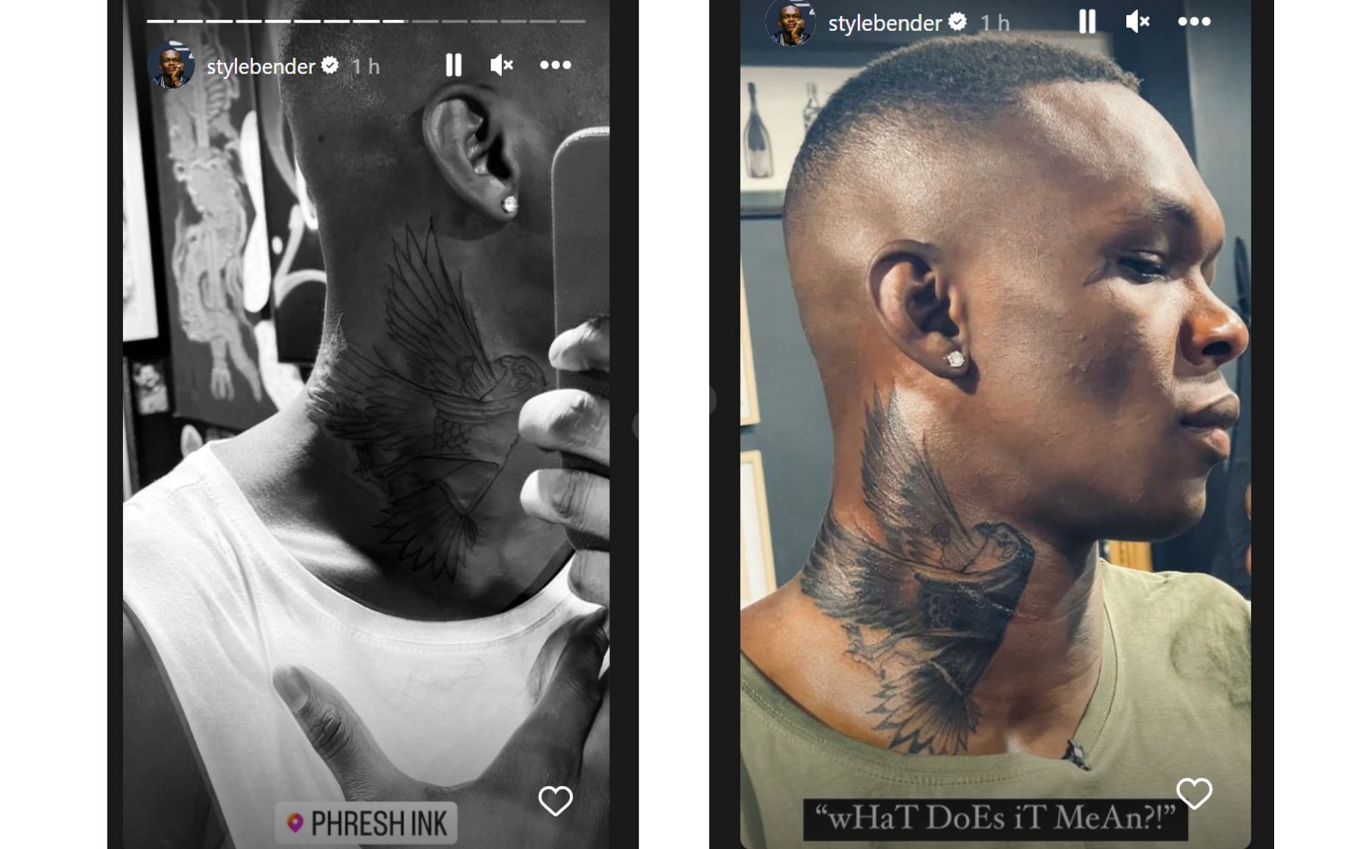 Israel Adesanya flaunts new neck tattoo, asks fans to decode its meaning