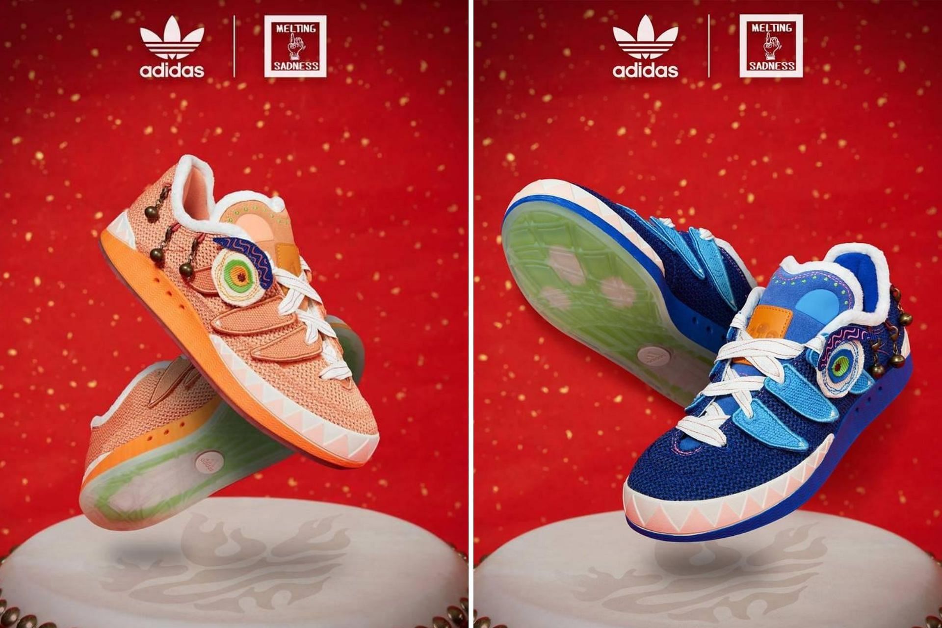 Take a look at the blue and orange colorway of ADIMATIC shoes (Image via Melting Sadness)