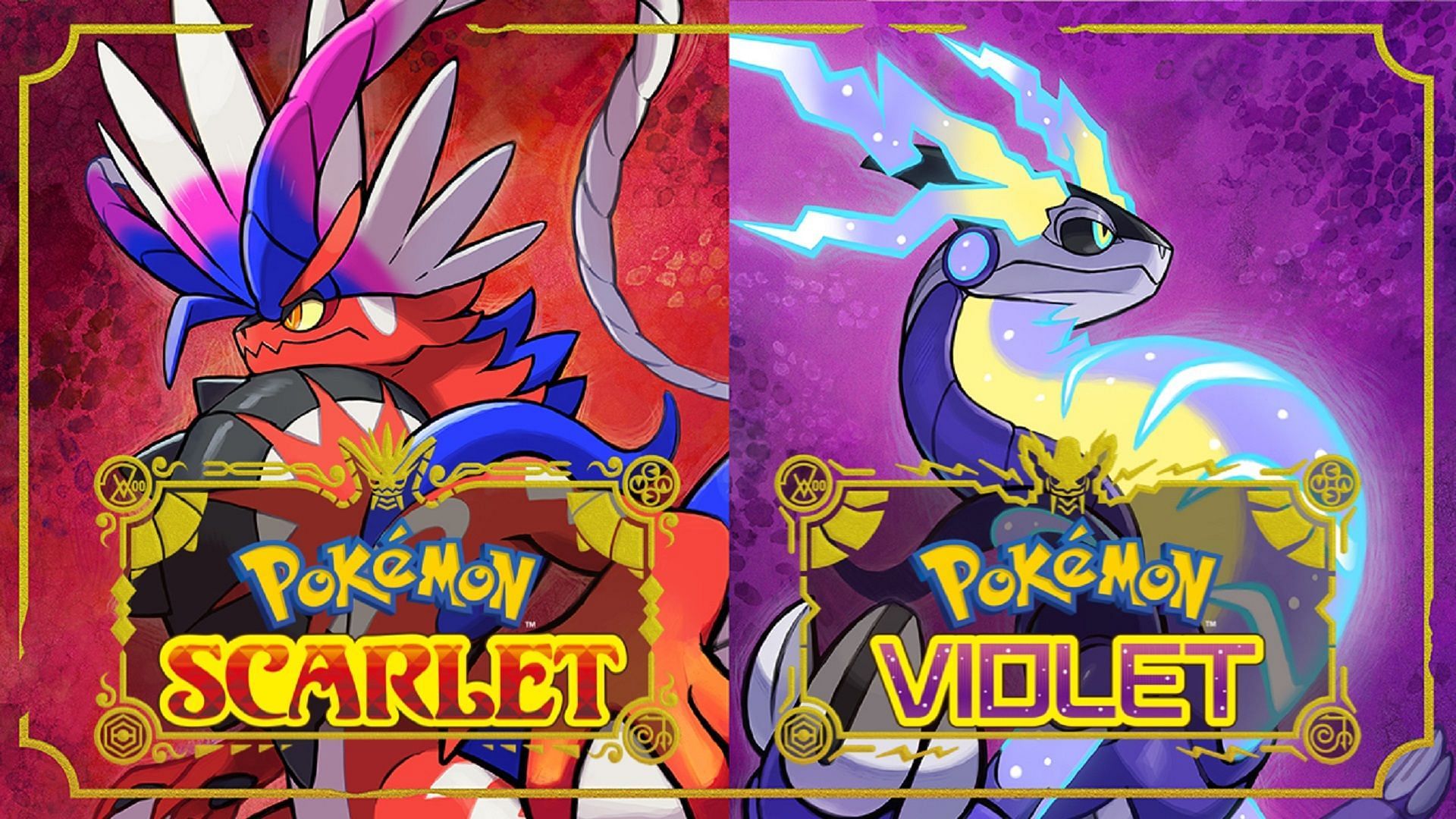 Koraidon and Miraidon, the respective mascot Pokemon for Scarlet and Violet (Image via Game Freak)