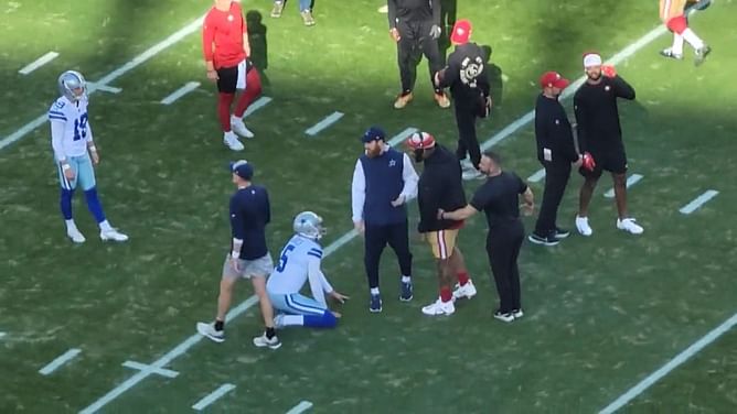 Brett Maher struggles in pregame warm-up as 49ers players use mind games, Jerry Jones consoles under-fire Cowboys kicker