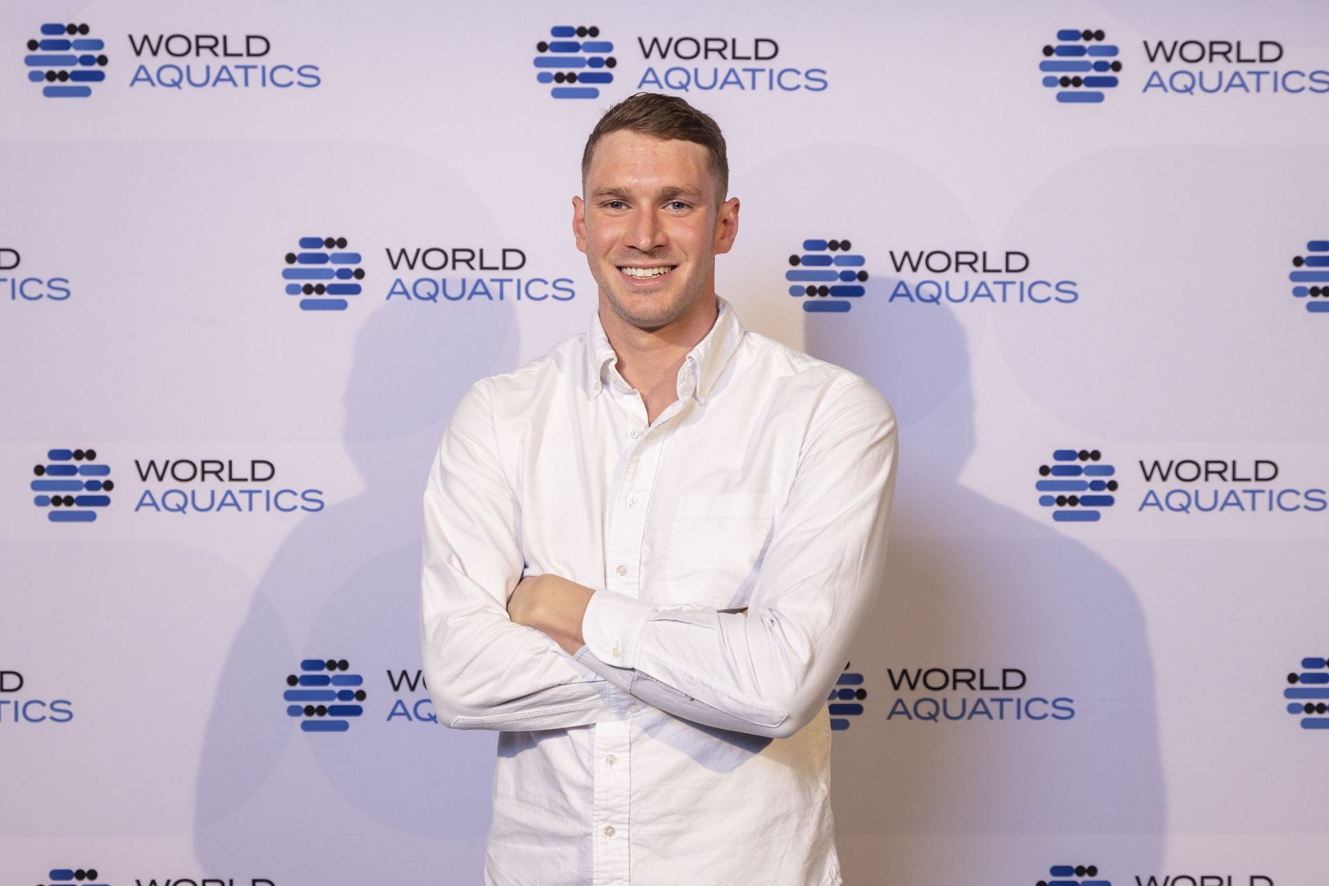 Ryan Murphy during a FINA Sponsorship and new name Announcement at LUME on December 12, 2022, in Melbourne, Australia (Photo by Wayne Taylor/Getty Images for FINA)
