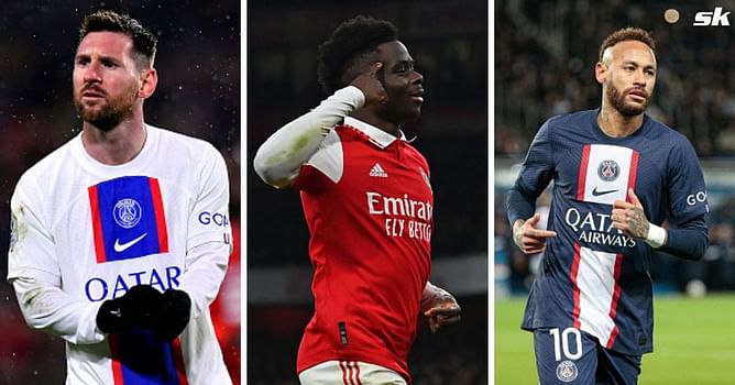 Bukayo Saka joins elite list headlined by PSG superstars Lionel Messi and Neymar after incredible strike against Manchester United