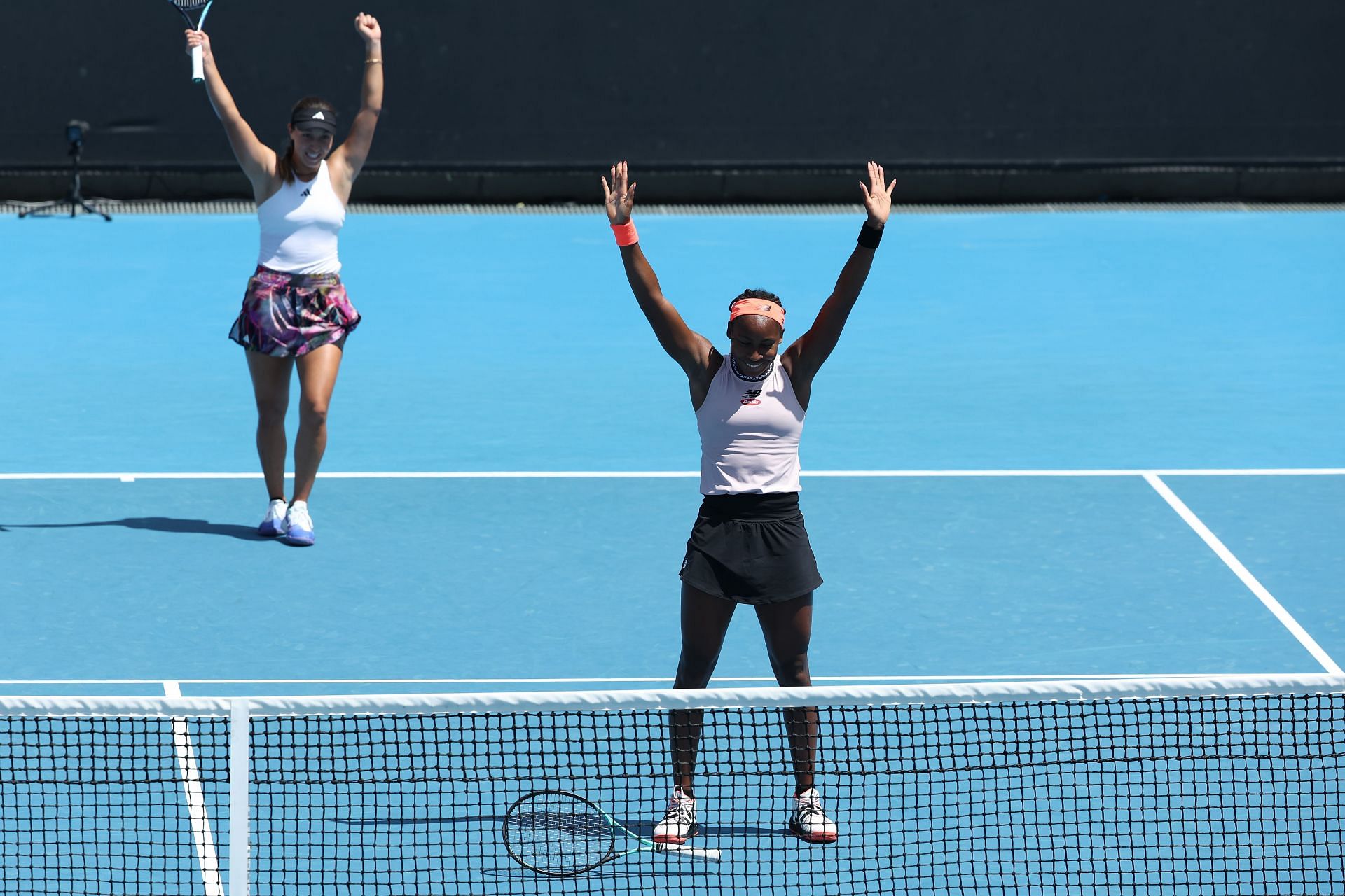 The pair celebrates their win at 2023 Australian Open