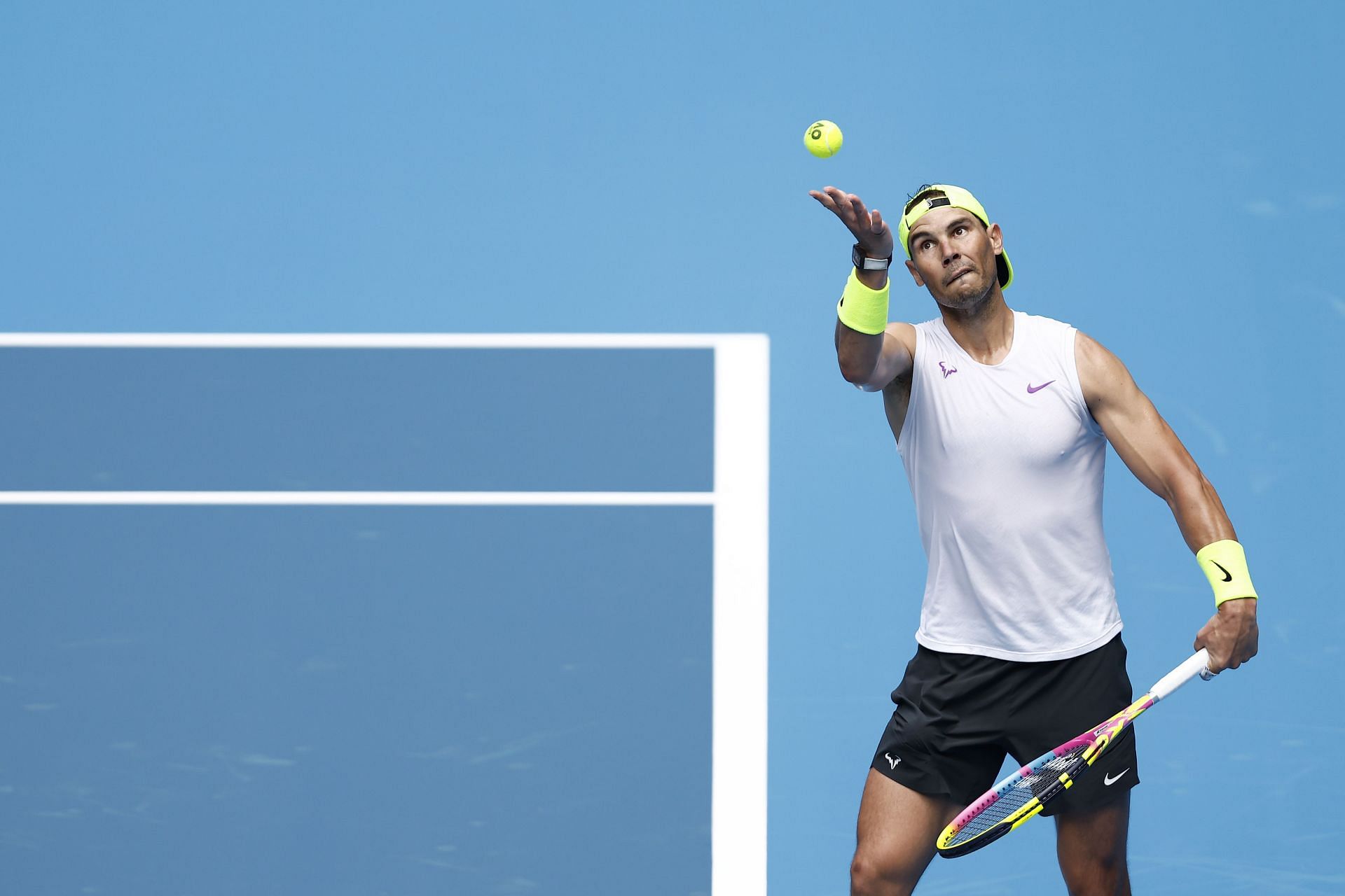 Rafael Nadal training ahead of the 2023 Australian Open
