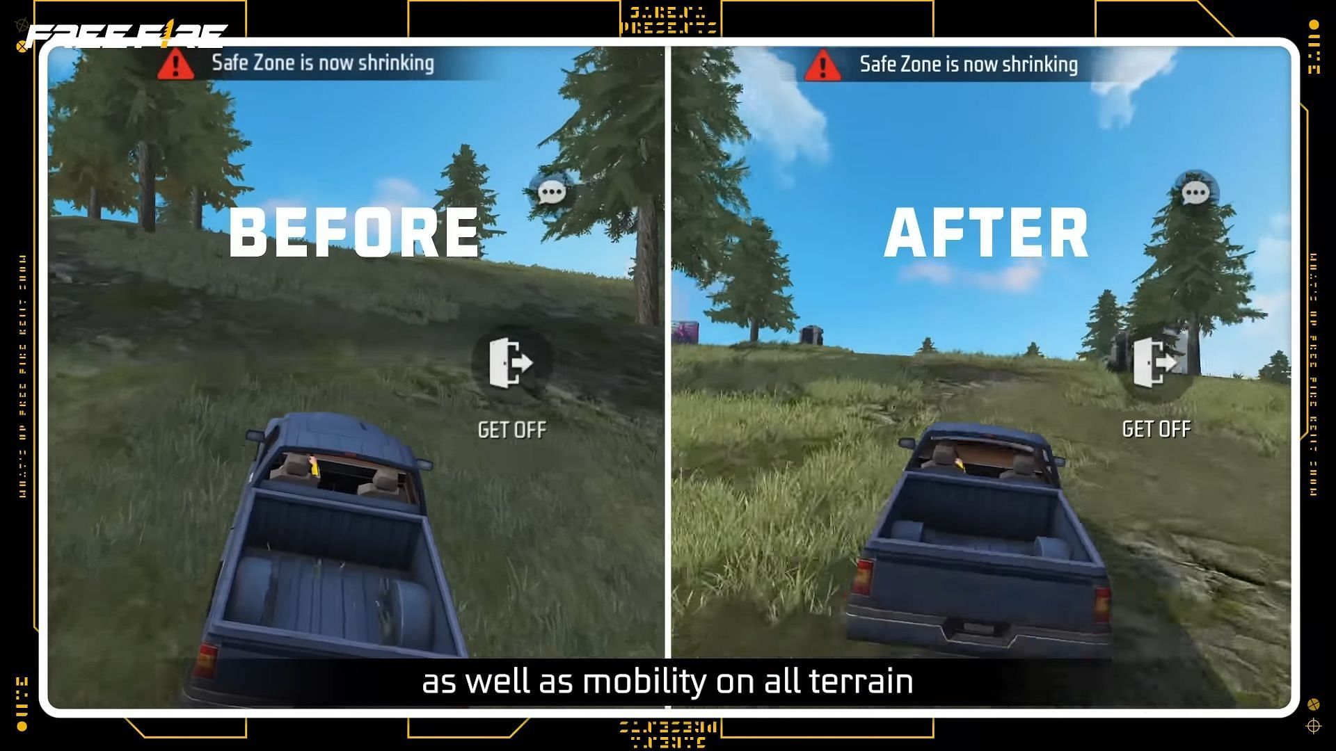 Vehicles will also be improved in the update (Image via Garena)