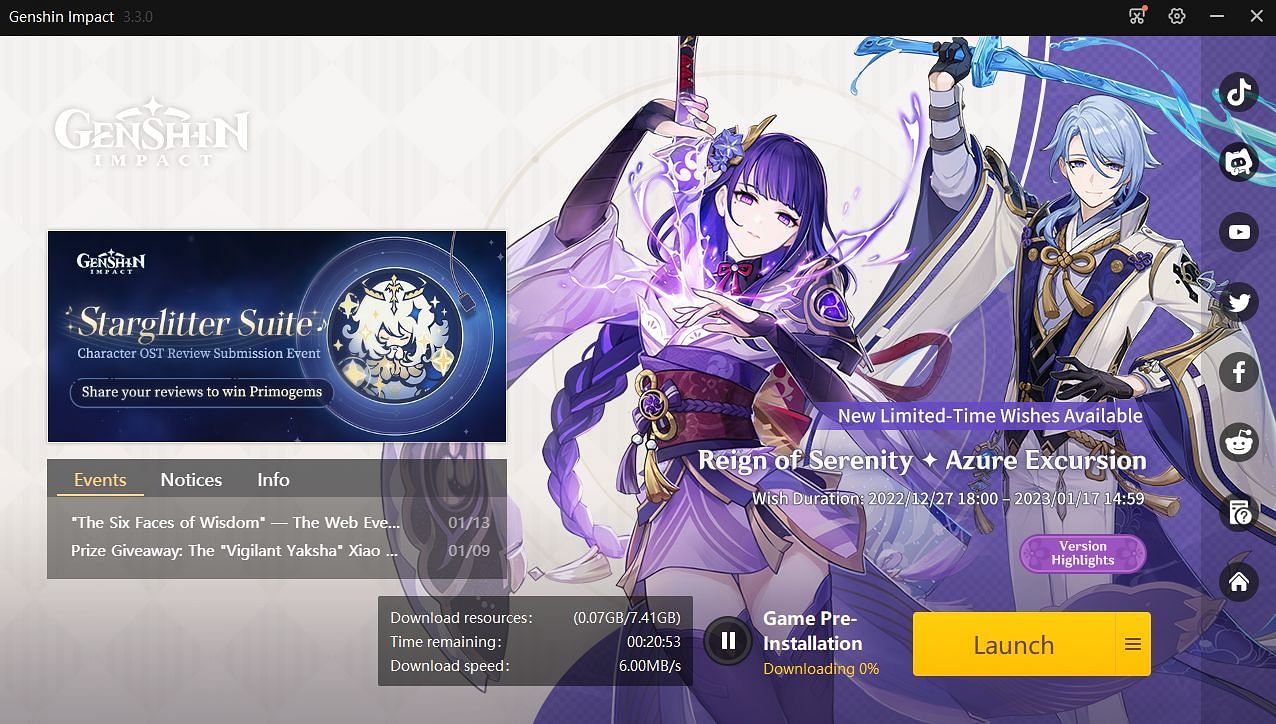 You can check the status by moving the cursor over Game Pre-installation (Image via HoYoverse)