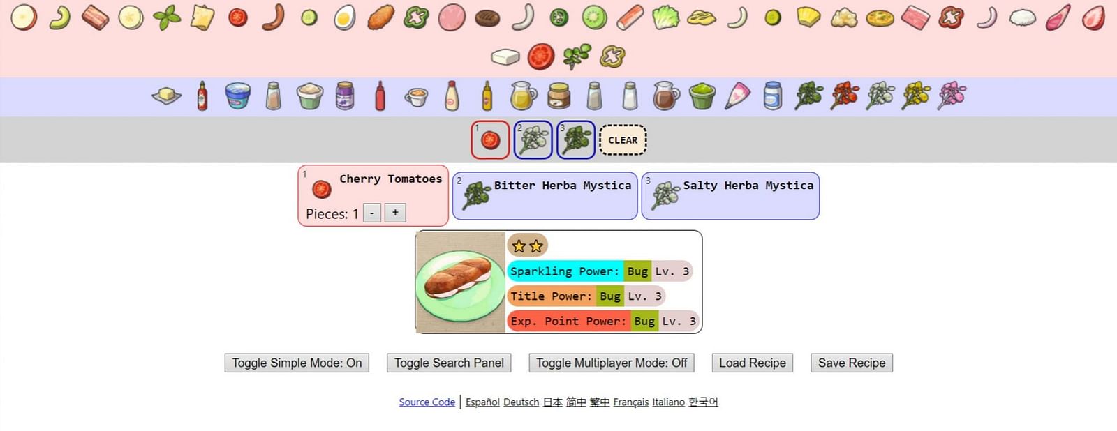 All Sparkling Power Sandwiches and their recipes in Pokemon Scarlet and