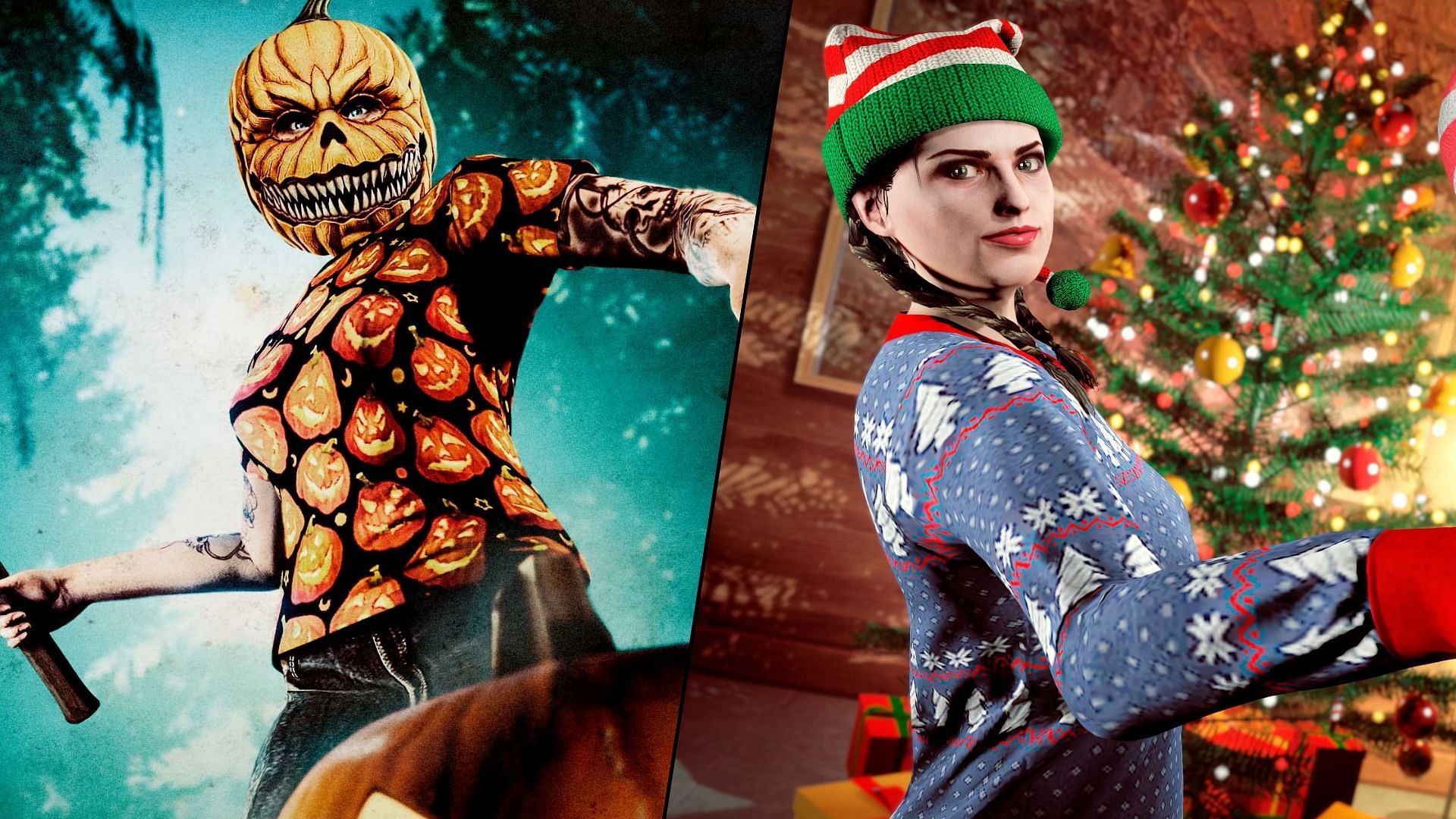 The Halloween Event took place in one update, whereas the Christmas one took place in the other (Image via Rockstar Games)