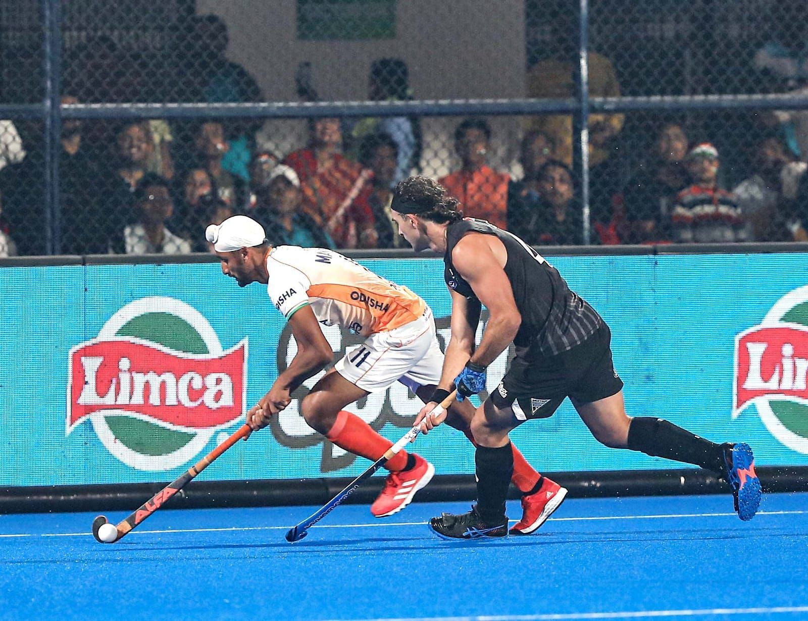 India and New Zealand teams in action in an earlier match (Image Courtesy: Twitter/Hockey India)