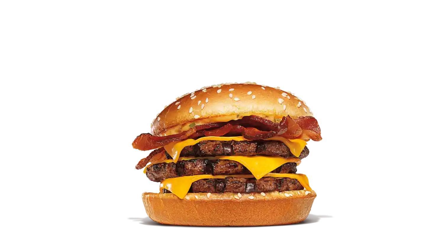 the Triple BK Stacker serves a beefy and cheesy meal that keeps you going for longer (Image via Burger King)