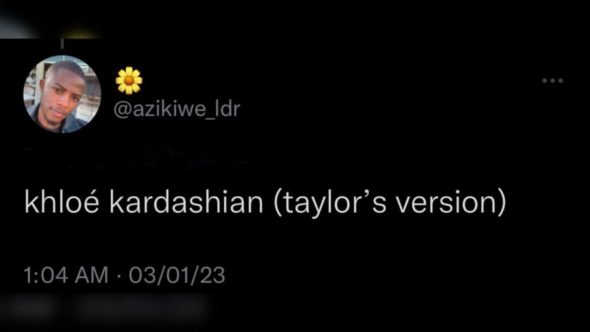 Screenshot of a Twitter user comparing Kardashian to Taylor Swift.