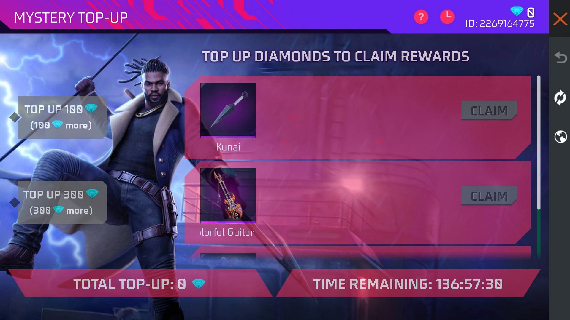 There are a total of three different rewards that are available in the event (Image via Garena)