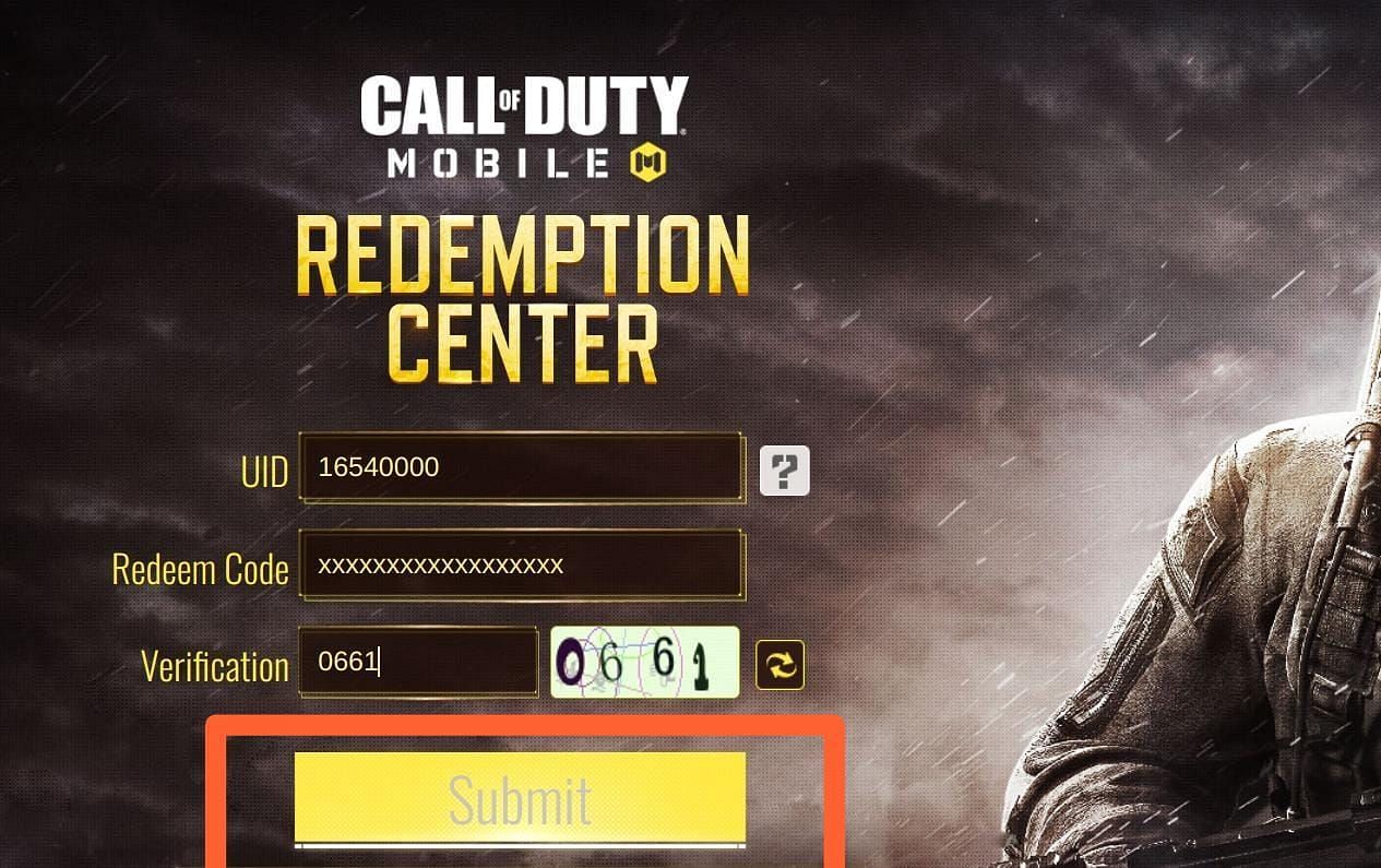 Submit Button (Image by Activision)
