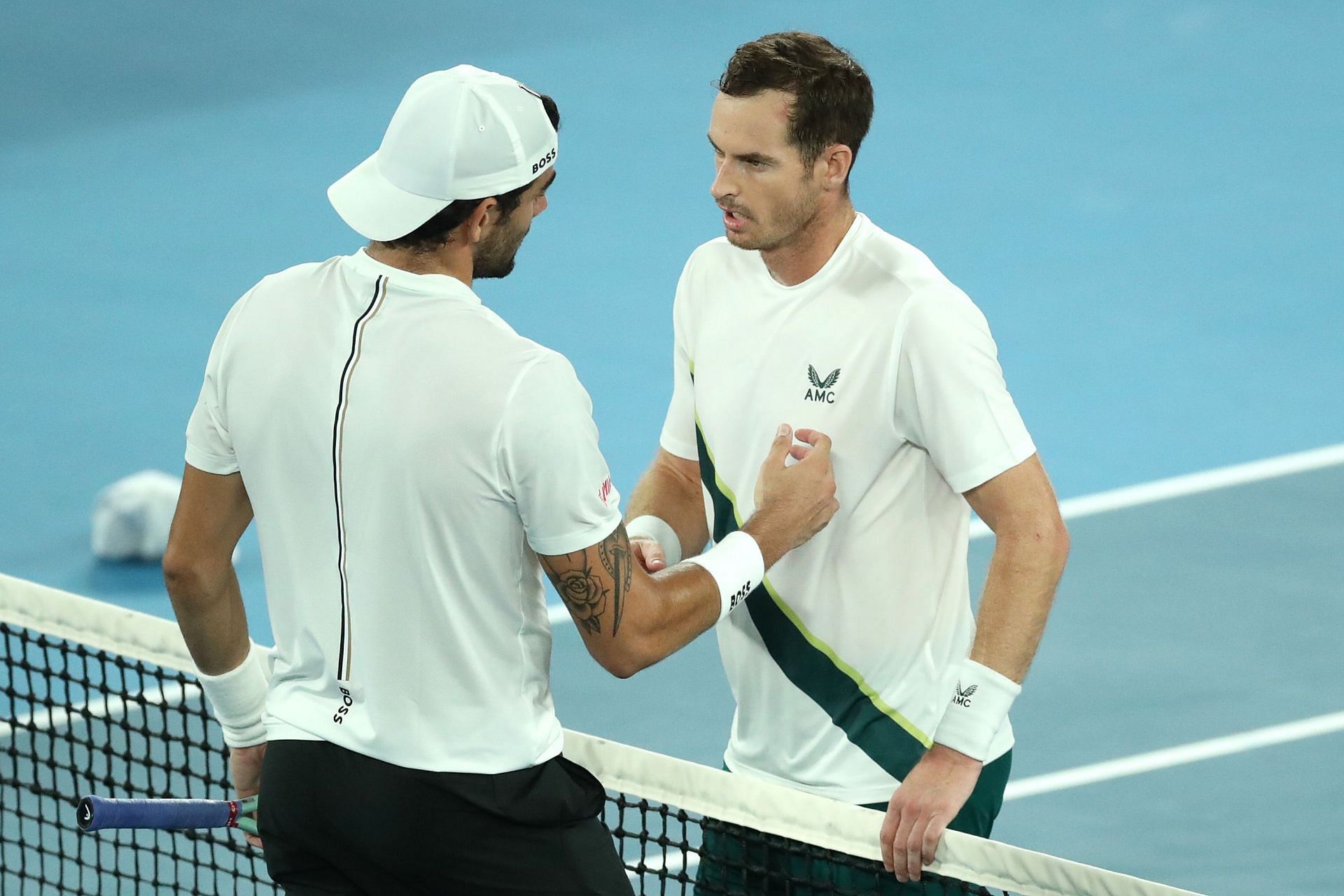 Matteo Berrettini (L) and Andy Murray