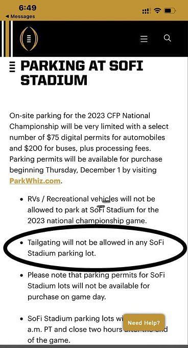 Tailgating forbidden at SoFi Stadium for Georgia-TCU national championship  game