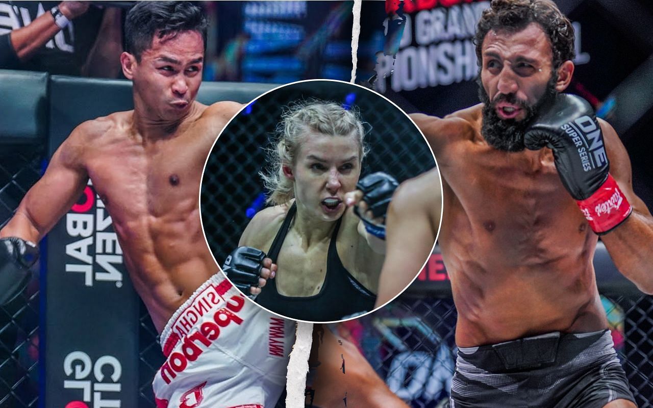 Superbon (left), Ekaterina Vandaryeva (center), Chingiz Allazov (right), photo by ONE Championship