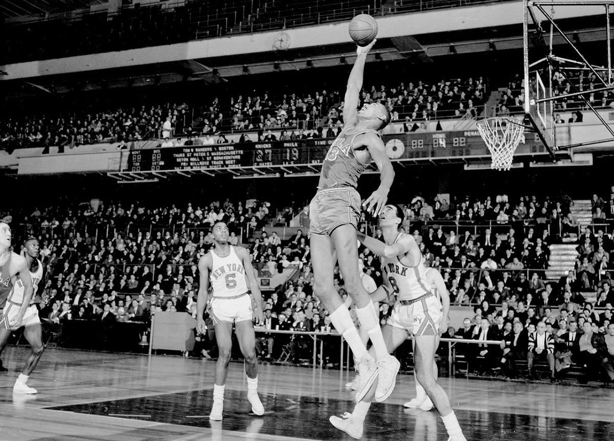 Wilt Chamberlain of the Philadelphia Warriors on Christmas Day 1961