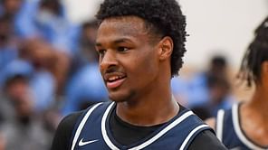 Watch: Bronny James pictured with LeBron and Savannah James after statement performance for Sierra Canyon on senior night