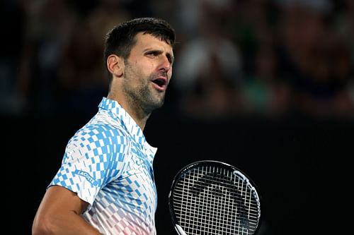 Novak Djokovic at the 2023 Australian Open