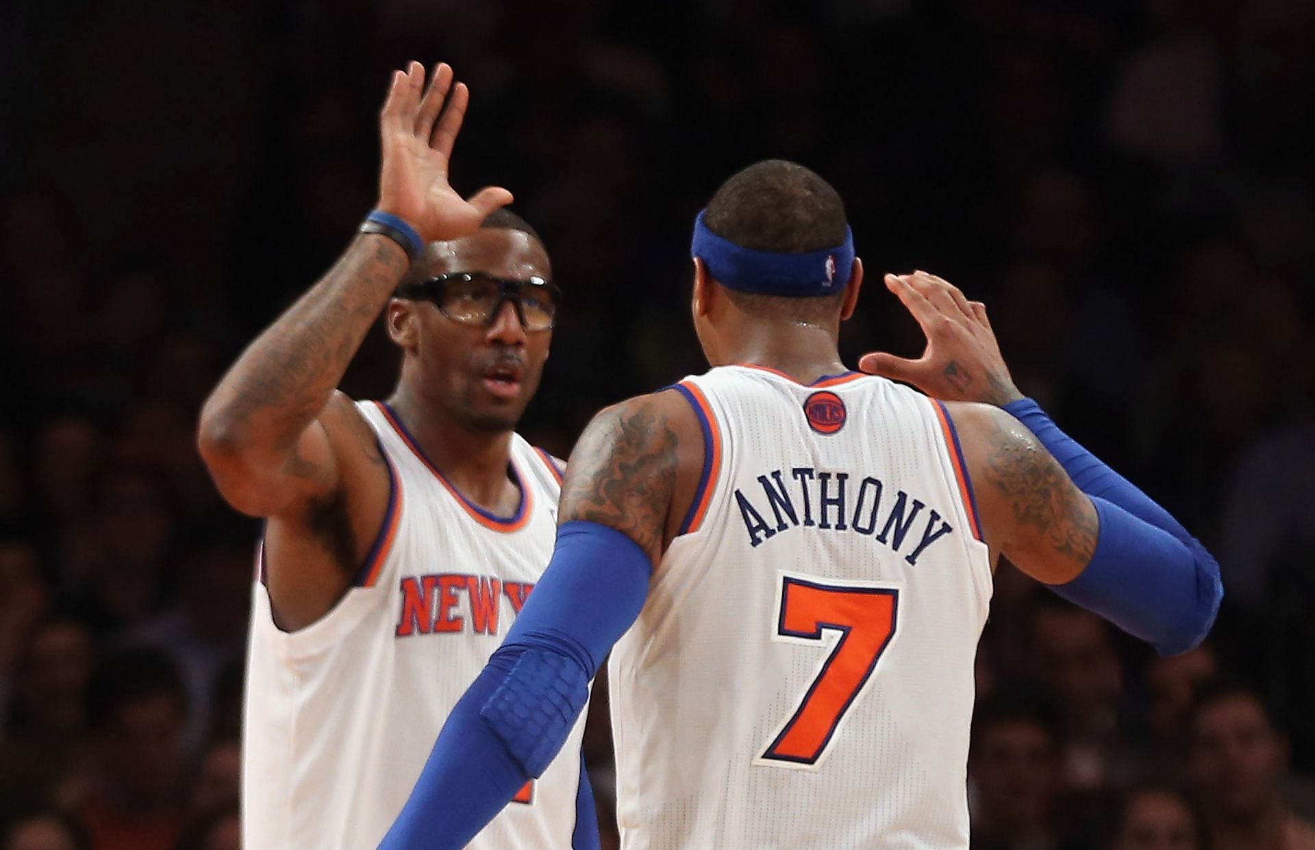 Carmelo Anthony and Amar&#039;e Stoudemire were biggest basketball stars in New York .