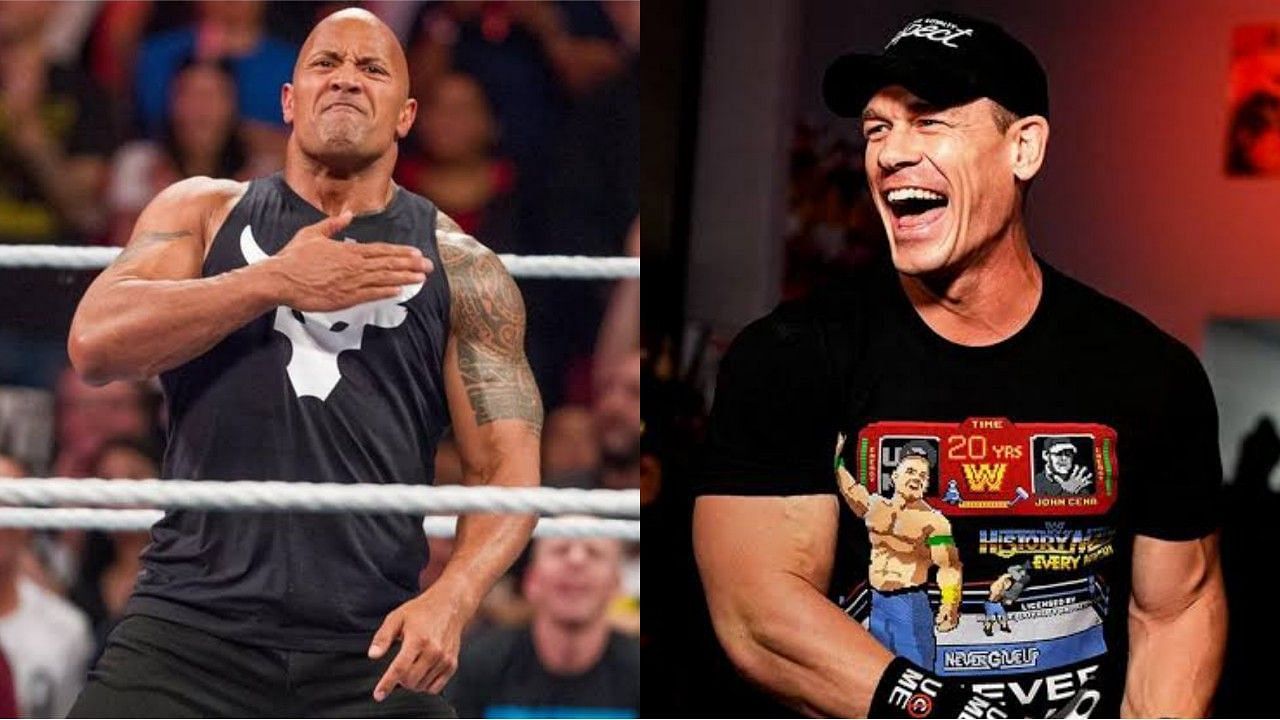 WWE सुपरस्टार्स द रॉक और जॉन सीना 